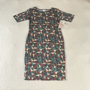 LuLaRoe Women’s Julia Dress/Size: Small/Color: Multi Geometric Pattern (NWT)